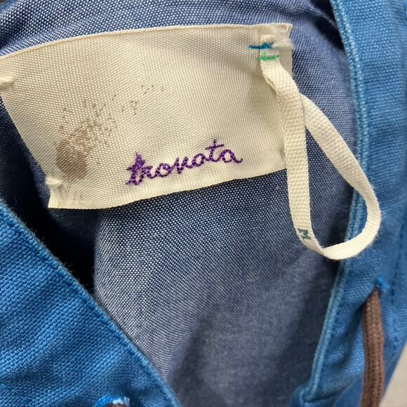 Trovata Womens Gully Coat Hooded Blue Medium 100% Cotton Pockets‎ Spring Classic - Picture 10 of 14